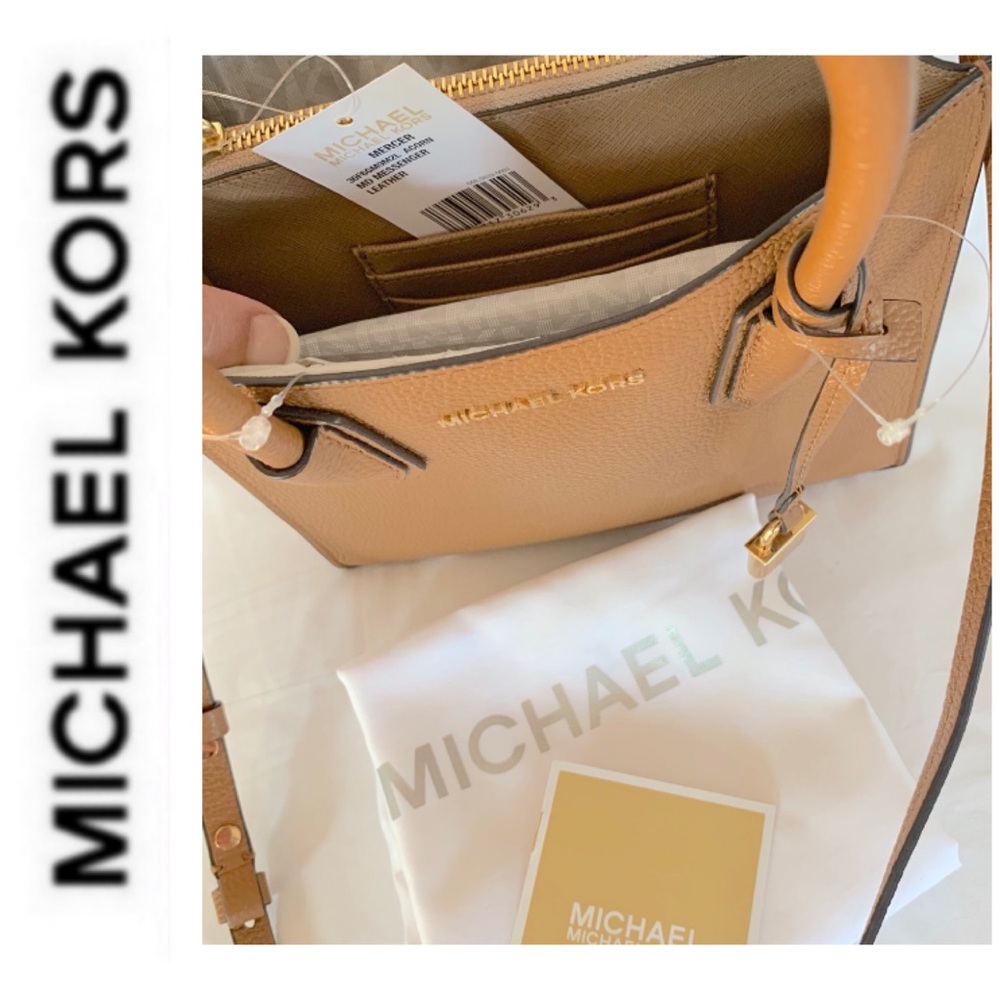 NWT authentic MK genuine leather Mercer messenger - Picture 5 of 5
